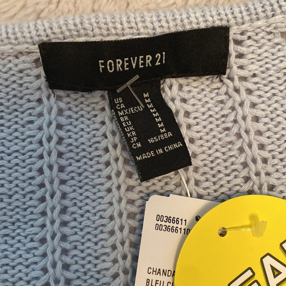 Blue Cropped Knit Sweater - Picture 2 of 2